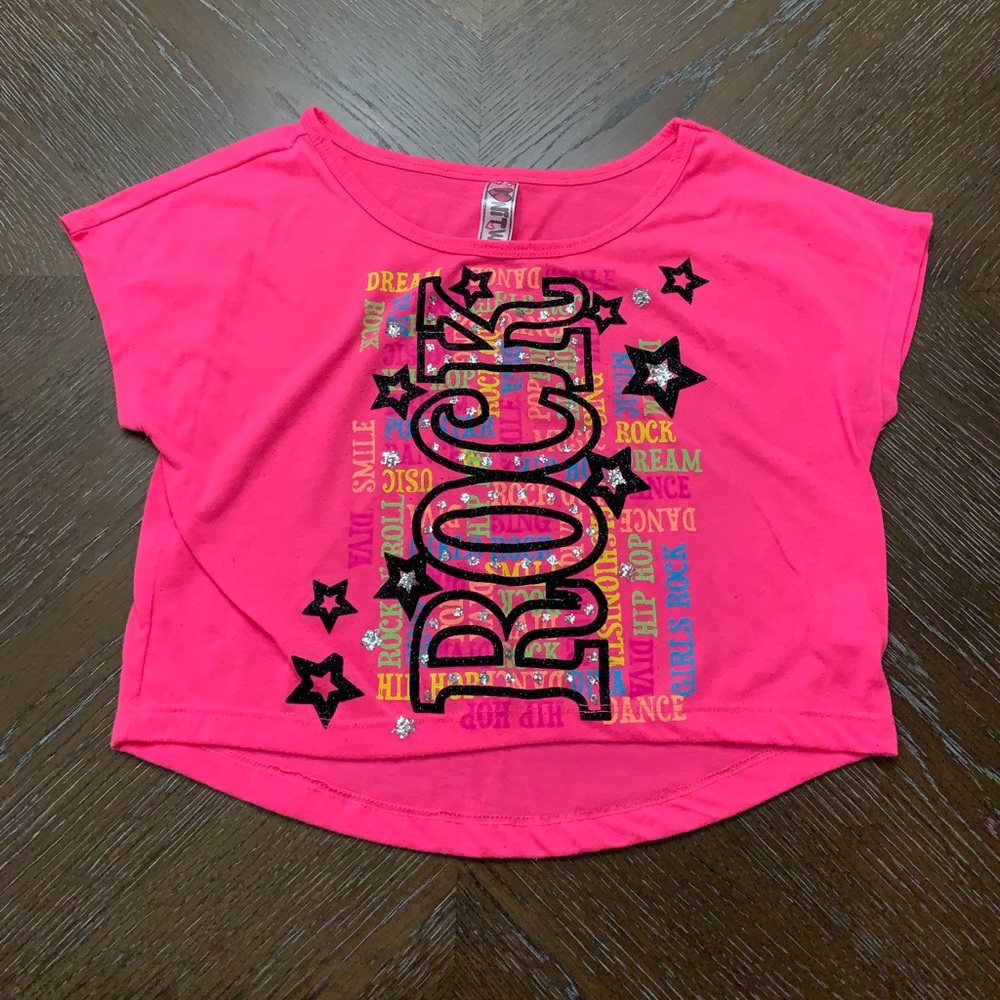 Knitworks Hot pink crop top shirt Size M